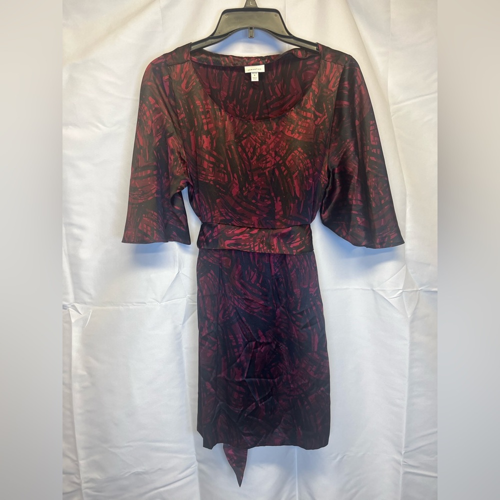 Semantiks Abstract Print Silk Dress petite small